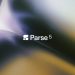 Official Cohere key art for the Parse 5 launch: the Cohere mark and the wordmark Parse with a superscript 5 in white, centred on a soft out of focus gradient of deep blue, violet and amber curves.