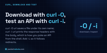 Answer card: download a file with curl -O and test an API with curl -i, adding -L to follow redirects.