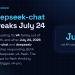 Answer card: DeepSeek V4 graduates from preview this month, and the deepseek-chat and deepseek-reasoner aliases stop responding after July 24, 2026, with reasoner mapping to v4-flash thinking rather than the larger v4-pro.