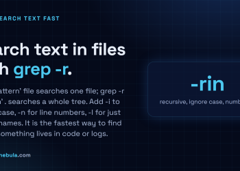 Answer card: search text in files with grep -r, adding -i to ignore case, -n for line numbers and -l for filenames.