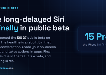 Answer card: Apple opened the iOS 27 public beta on July 13 2026 with a rebuilt Siri that holds a conversation, reads on-screen content and takes actions in apps, though the iPhone Siri AI needs an iPhone 15 Pro or newer.