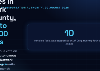 Answer card summarising the Nevada Transportation Authority vote of 20 August 2026 granting Autonomous Vehicle Network Company permits to Tesla, Waymo and Uber for paid robotaxi rides in Clark County, with twelve-month caps of 5,000, 1,000 and 1,000 vehicles.