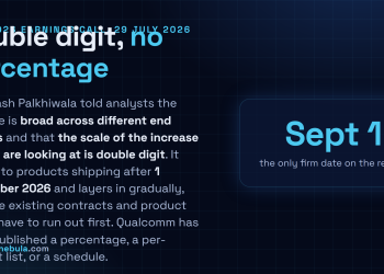 Answer card: Qualcomm confirmed on its Q3 FY2026 earnings call of 29 July 2026 that prices rise by a double-digit percentage on products shipping after 1 September 2026, broad across end markets, layering in gradually as contracts and product cycles expire, with no percentage or product list published.