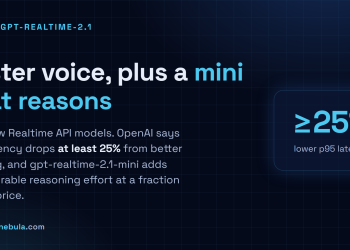 Answer card: OpenAI GPT-Realtime-2.1 and a mini reasoning model for the Realtime API, with p95 latency down at least 25% from better caching.