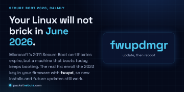 Answer card: Microsoft 2011 Secure Boot certificates expire in 2026, but existing Linux systems keep booting; the fix is enrolling the 2023 key with fwupd.