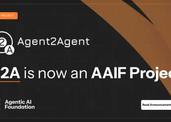 Announcement graphic reading A2A is now an AAIF Project, with the Agent2Agent and Agentic AI Foundation logos on a dark background