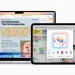 A MacBook Pro, an iPad and an iPhone showing Apple Intelligence features such as writing tools, image creation and priority notifications