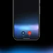 Lower half of a smartphone showing Gemini call controls with Hold and End buttons against a black background with blue and purple glow