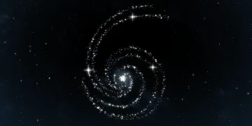 OpenAI hero image for GPT-6 Astra: a spiral galaxy of small bright stars forming a stylized number 6 on a dark starry background