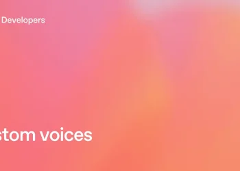 OpenAI Developers banner reading Custom voices on a pink and orange gradient, from OpenAI's GPT-Live voices announcement