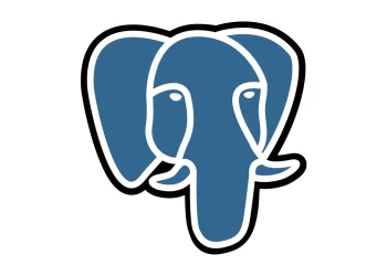 The blue and white PostgreSQL elephant logo, Slonik, on a white background