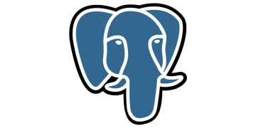 The blue and white PostgreSQL elephant logo, Slonik, on a white background