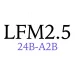 Liquid AI announcement image with LFM2.5 in large black serif type above 24B-A2B in purple, on a white background with a faint dotted sphere
