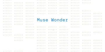 Meta announcement image with Muse Wonder in blue monospace type over a grid of faint repeated WONDER words on a white background