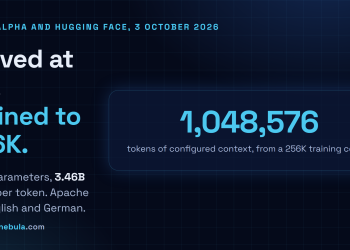 Answer card: Aleph Alpha released Kolibri-1 on 3 October 2026 as an Apache 2.0 mixture of experts model with 78.1 billion total and 3.46 billion active parameters, served at 1 million tokens of context but trained on sequences of up to 256 thousand tokens.