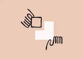Hand-drawn style illustration of two hands fitting building blocks together on a peach background, the header of Anthropic's post on MCP 2026-07-28